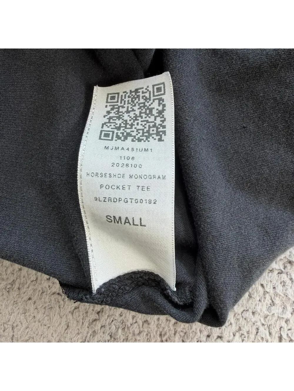 True Religion Horseshoe Monogram Pocket Tee Black Cotton T Shirt Small